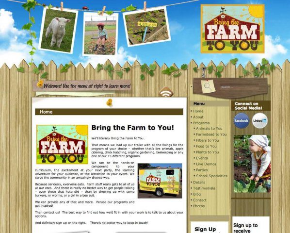 Website Design Screenshot of Bring Farm To You