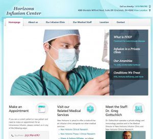 Website Design Screenshot of Horizons Infusion Center