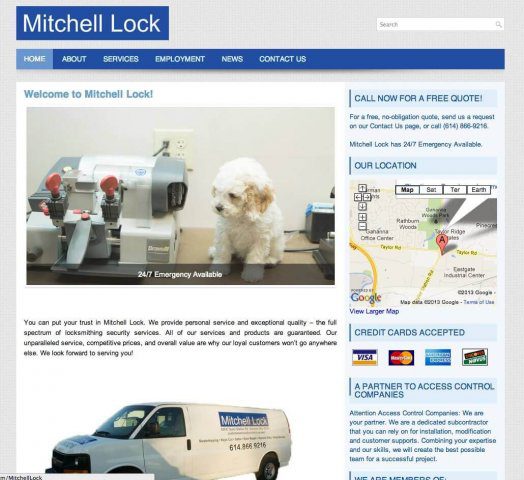 Website Design Screenshot of Mitchell Lock