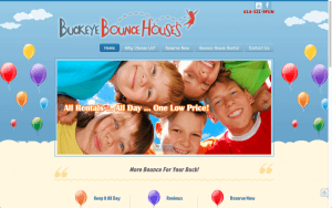 Website Design Screenshot of Buckeye Bounce Houses