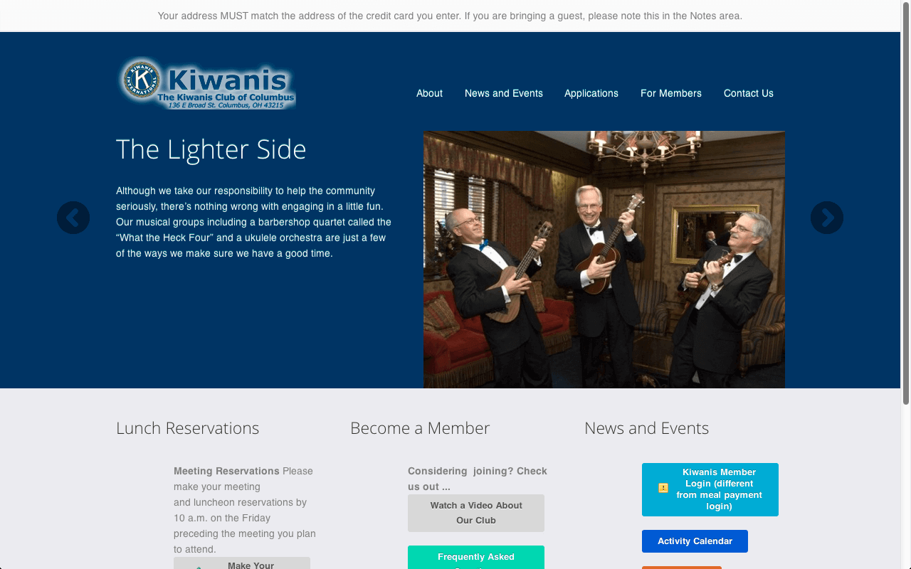 website design the kiwanis club of columbus