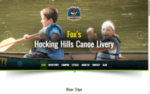 Website Design After Screenshot of Hocking Hills Canoe Livery