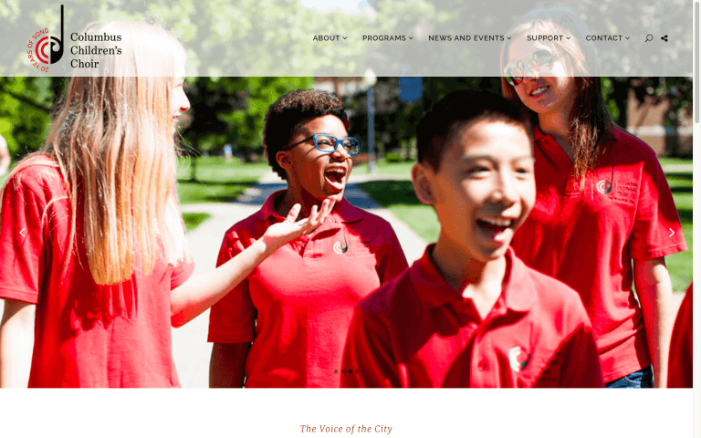 website design columbus children choir after