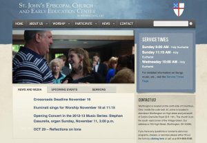 Website Design Screenshot of St. John's Episcopal Church