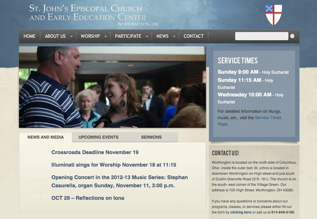 website design st john episcopal church